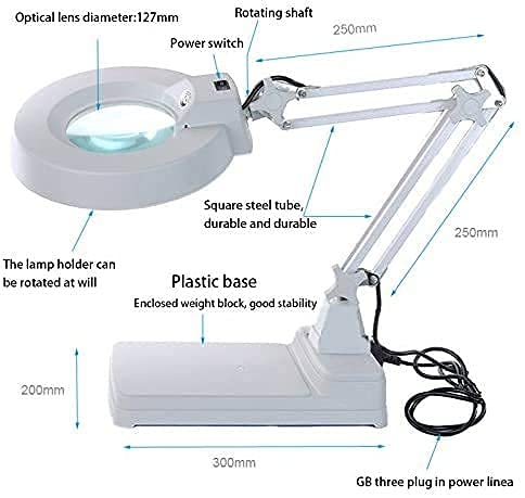 JOZZY Lupa,Gafas con luz, con luz, 10X 15X 20X Plegable, Estable Luz LED de ángulo Ajustable de 360 ° Adecuada para apreciación, Lectura, Mantenimiento, Denti