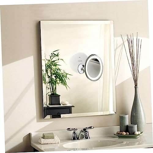 Miroir maquillage LED rond ventouse ajustable pour une clarté optimale