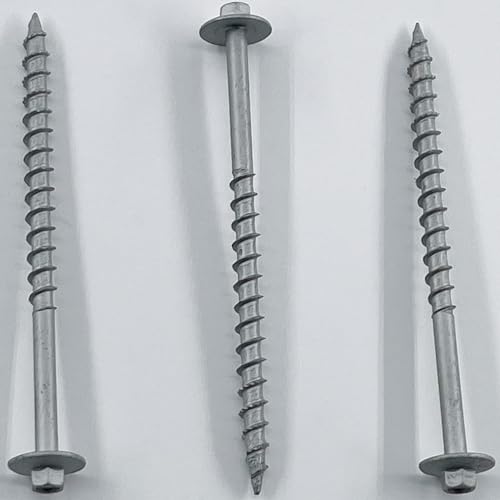 BRAUNY BOY - #12 x 4”- Structural Lag Heavy Duty Construction Wood Screw – Galvanized Corrosion Resistant Coating Exterior Timber, Landscape - Easy HEX Head Drive – Flange Head 4 in - Qty (100)