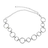  FASHIONGEN - Cinturón de cadenas para mujer, metal, ajustabler, ANNA - Plateado, Talla única