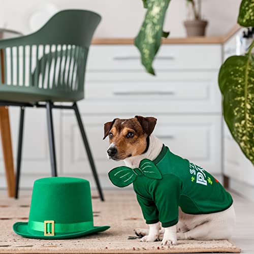Pedgot 2 Pieces St. Patrick's Day Pet Shirts Dog Clothes Green Clover Puppy T-Shirt Shamrock Dog Sweatshirt Printed Puppy Shirts Dog Pullover Breathable Dog Apparel For Dog And Cat, Medium #TOP4