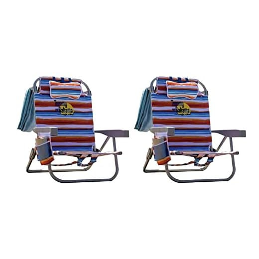 Tommy Bahama Backpack Beach Chair 2 Pack Aluminum (Tropical Sunset)