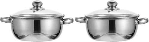 UPBEER 2 ollas de cocina con pasta sin leche con tapa para lavavajillas color negro o todo y Shabu para una sola salsa vegetariana para alimentos y