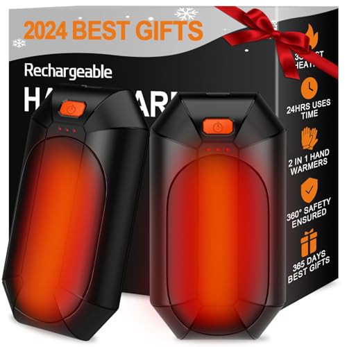 Paquete de 2 Calentadores de Manos Recargables, Calentadores de Manos eléctricos portátiles Reutilizables, Calentadores de Manos USB, al Aire Libre, Interior, Trabajo, Estudio, Camping, Caza, Golf,