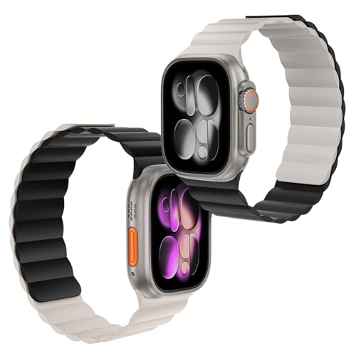 Image of X-it Magnetic Watch Band for Apple Watch Ultra 49mm, 46mm /45mm /44mm, Silicone Sport Strap with Strong Magnet for Men and Women, Compatible with Apple Watch Series 11 /10 /9 /8 /7 /6 /5 /4 /3 /2 /1 and SE