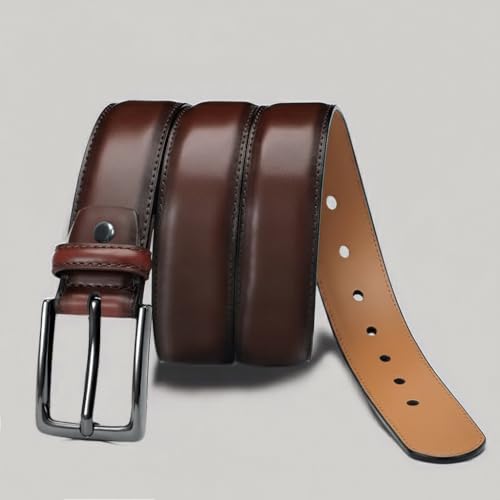 Image of WildHorn Men's Genuine Leather Pin Buckle Belt | Leather Belt for Men | Formal & Casual Wear | Stylish and Durable with Adjustable fit up to 48 inch