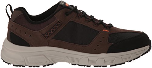 Skechers Oak Canyon, Zapatillas Hombre, Chocolate Leather/PU/Mesh/Black Trim, 43 EU