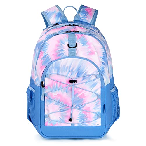 Choco Mocha Tie Dye Backpack For Teen Girls, Travel School Backpack For Girls High Middle School 18 Inch Large Bookbag, Blue #TOP1