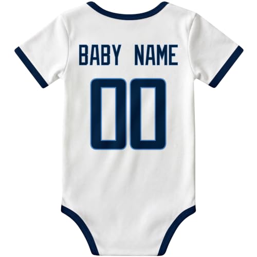Image of KREDE Baby Clothes Custom Name Bodysuit for Baby Boy Gifts | Short Sleeves Bodysuit with Custom Number Name