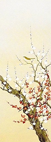 Amazon.co.jp: 川島正行『梅に鶯』日本画 掛け軸 花鳥画 風景画 動物画