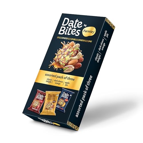 Image of Farmley classic Date Bites 60 g | Dates Barfi Made with Dates, Pista, Cashews, Almonds, Honey and Pure Ghee | Dry Fruits Nuts | Healthy and Delicious | No Added Sugar