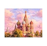 Pintar por Numeros Adultos Catedral de San Basilio Cuadros Pintar por Numeros Niños Rusia Paint by Numbers Adult con Pinceles Pintura Acrilica y Laienzos 30x40 CM Decoracion Hogar Regalo LZYH-8126