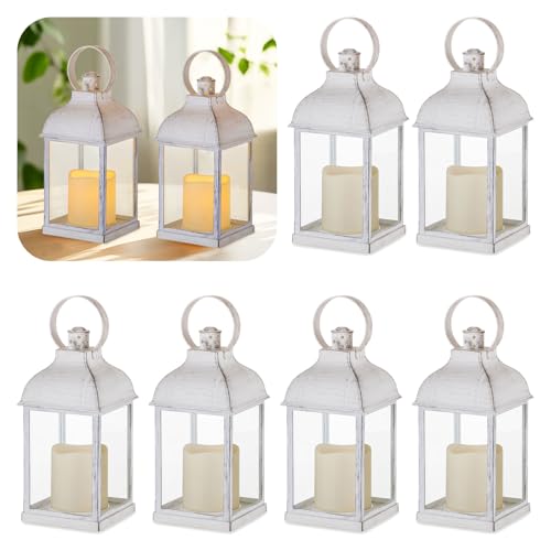 Staymoment Laterne mit LED Kerzen Weiß: 6er Set 22 cm Laternen als Tischdeko...