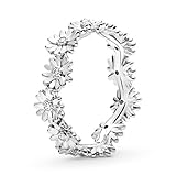 Farbe: silber Pandora Silber Damenring Funkelnde Gänseblümchen-Krone 198799C01-56 Ringgröße 56/17,8
