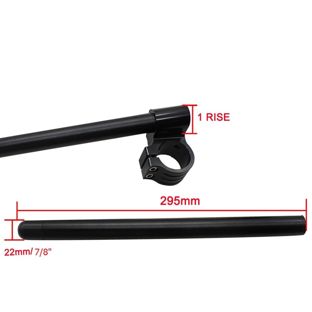 manubri moto alti Manubri per moto Per moto universale da 7/8"22mm | Clip per manubrio in alluminio CNC con forcella rialzata da 35-51 mm(Only black pole)