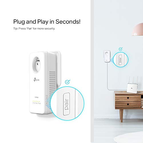 TL-WPA8635P(BE) AV1300 AC1200 Gigabit WLAN Powerline Adapter con presa elettrica (Wifi Clone, MU-MIMO, controllo app, 3 porte Gigabit, Plug & Play, modalità AP, streaming multimediale) bianco - Powerline - Immagine 3