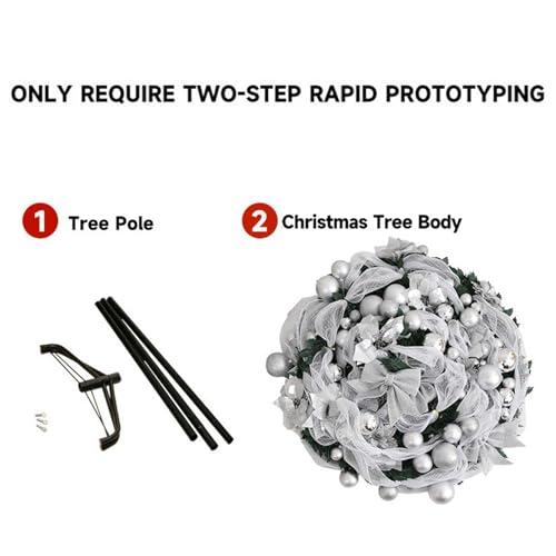 Árbol de Navidad plegable artificial completo para decoraciones de exterior e interior 8
