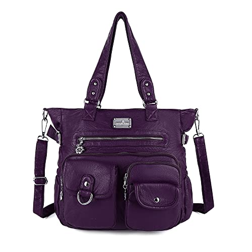 Image of Angelkiss Purses Handbags for Women PU Tote Satchel Bags for Women Pockets Shoulder Bags | PU
