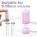 6Pcs 0.39in/10mm Silicone Straw Covers Cap Compatible with Stanley Cup 40 & 30 oz, Reusable Dust-Proof Straw Toppers for Tumbler with Handle, Translucent Pink