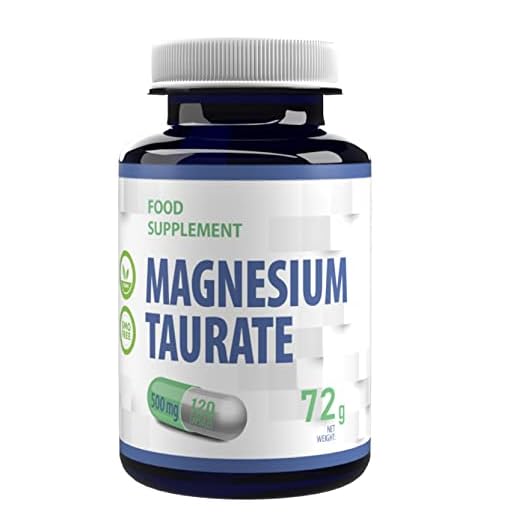 Magnesium Taurate 2000mg pro Portion 120 Vegane Kapseln, Laborgeprüft, Hochdosiert, Nicht GVO & Glutenfrei