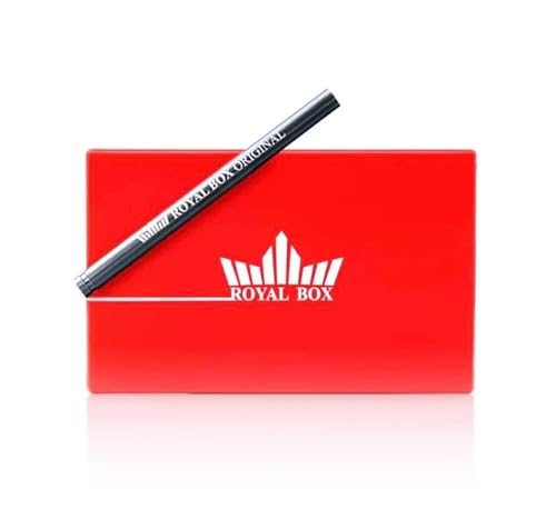 Generic Royal Box Red 8-Compartment Tobacco Snuff Wallet/Box with Built in 3"" Metal Alloy Straw