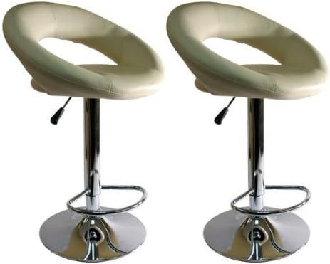 2 X CREAM BREAKFAST BAR STOOLS FAUX LEATHER BARSTOOLS KITCHEN STOOL NEW CHAIRS