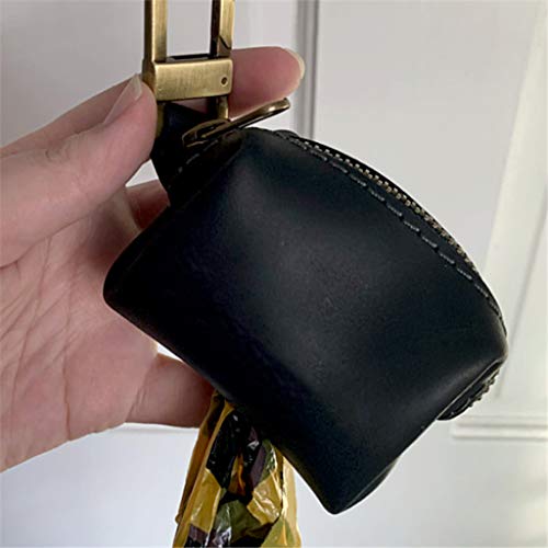Image of Travel Outdoor Protable Dog Poop Bag Dispenser PU Leather Pouch Pet Puppy Cat Pick Up Poop Bag Holder Garbage Waste Bags Organizer - Waterproof and wear resistant (Coffee)