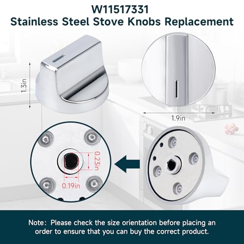 W11517331 for Whirlpool Electric Range Knobs Replace W10850027 W11117415 W11458840 Oven Knob, Compatible with Whirlpool WEC310S0LS1, WEE515S0LZ1, WEC310S0LS2, WEE515S0LS1 Electric Range Knob (2PC) by StuyJoab - Image 2