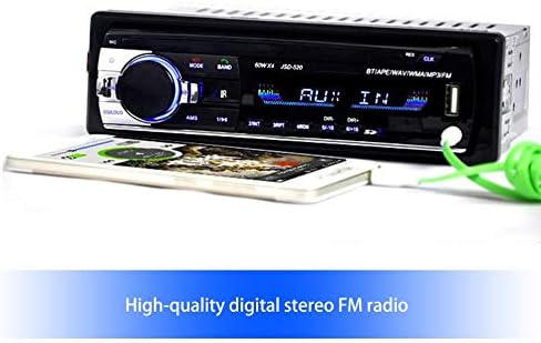 LeftSuper JSD-520 Car MP3 Stereo connected to a smartphone via AUX input