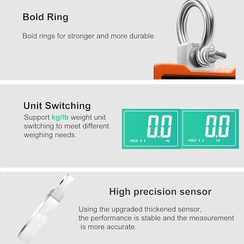 reshy digital crane scale 2200lb1000kg digital hanging scale industrial heavy duty crane scale for farmdeerlivestockfactoryconstructionhunting ce certified