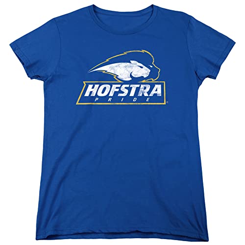 Hofstra University Official Pride Logo Women's T Shirt, Royal Blue, Small