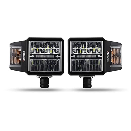 Abrams Snow Plow Lights Anti Freeze/Anti Icing Function LED Combination Pedestal Headlight Kit - Heated Lens Heavy-Duty ATV Snow Plow Truck Snowplow Road Side Safety Universal Snow Thrower Accessory