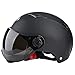 AJAC Casco De Bicicleta Eléctrica para Adultos, Montar Visera De Repuesto Desmontable, Casco De Bicicleta De Carretera De Montaña Ajustable, Hombres Y Mujeres Adultos,Negro