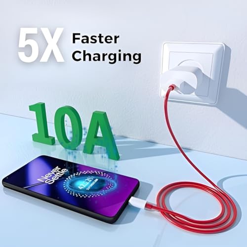 Image of 65W Fast Charger With USB To C-Type Cable Combo For With Oneplus 13R,13,Samsung,Realme,Redmi,Nothing,Oppo,Pixel,Xiaomi & Other Smartphones |Type-C Charger Supports Dash,Warp,Vooc,Supervooc