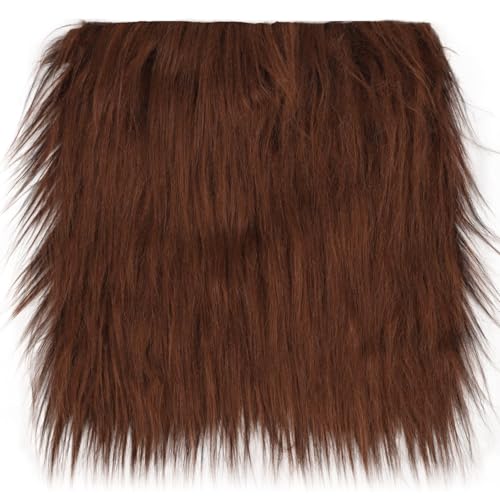 20 x 20 Inch Faux Fur Square Fabric for Therian Mask (Brown)