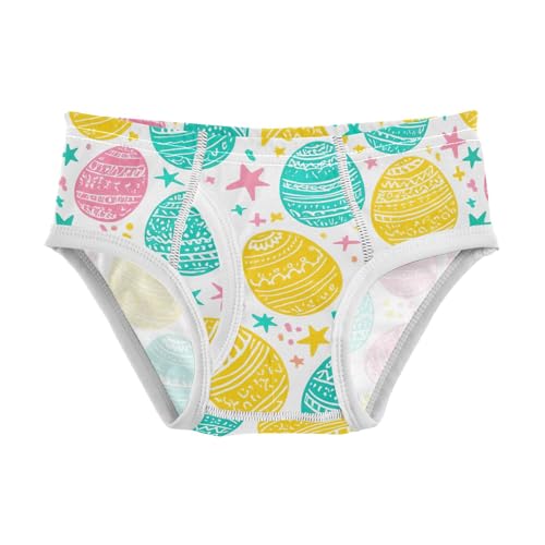 ODAWA Easter Eggs Stars White Toddler Briefs Cotton, Boys Underwear 2T