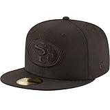 NFL San Francisco 49ers Men's Black On Black 59Fifty Fitted Cap, 7 1/4