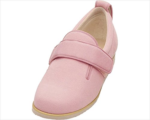 徳武産業 介護シューズ あゆみ ダブルマジックII 施設・院内用 ピンク Lサイズ(23.0~23.5cm) 足囲7E 片足(左足)