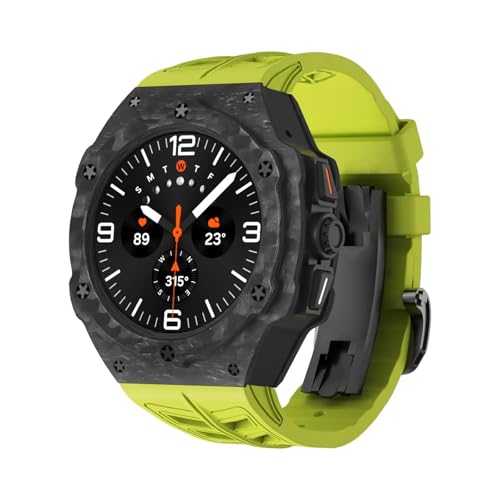 FKMBD Samsung Galaxy Watch 7 Ultra 47mm�p���������L�b�g �J�[�{���P�[�X ���o�[�X�g���b�v Galaxy Watch �E���g���J�[�{���t�@�C�o�[�J�o�[�E�H�b�`�o���h(Lm�O���[��)