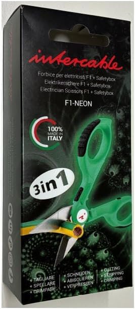 Lot de 2 paires de ciseaux professionnels intercables pour électricien F1 16020 série limitée fluo