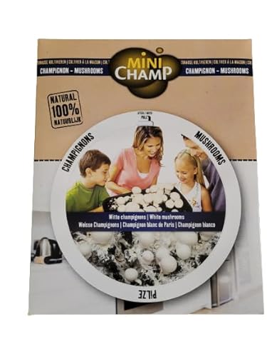 Peyca Kit autocultivo de champiñones 7,5 litros - MiniChamp. 100% natural. Todo lo necesario para cultivar champiñones en casa (Champiñon Blanco)