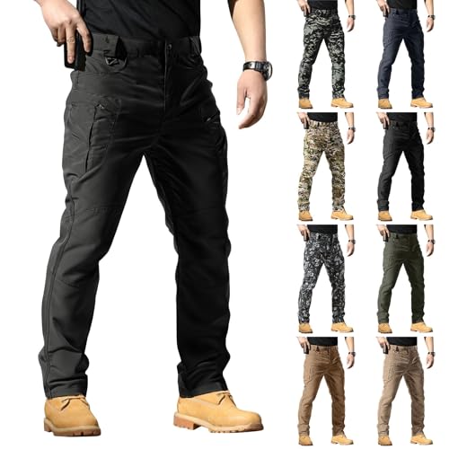 Tactical Cargo Pants for Men Ripstop Relaxed Fit Chino Work Pants Flexcamo - Waterproof Hiking Pants Multi Pockets