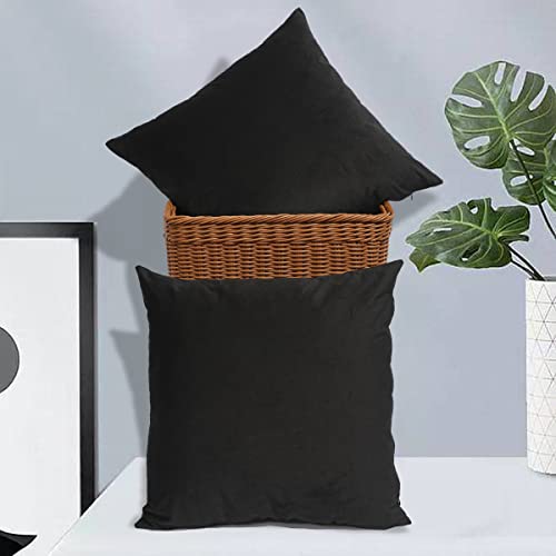 Minhin Set Of 4,Velvet Decorative Throw Pillow Covers 20X20 Square,Boho Black Couch Pillows Case For Bed,Living Room,Car #TOP3