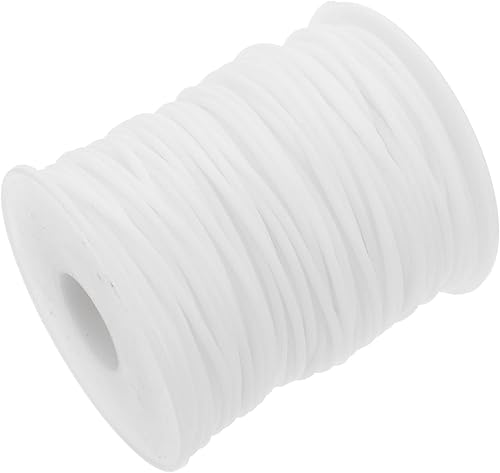 Miniatura 1 de EXCEART Cuerda de goma natural de núcleo sólido tubo hueco de goma para joyería 1 rollo color blanco