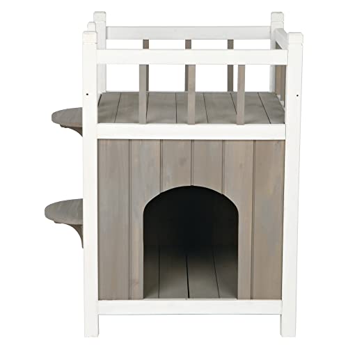 Trixie Cat Home With Balcony, Elevated Cat House, Weatherproof Shelter, Ideal For Cats And Small Dogs 17.5 X 17.5 X 25.5 In. #TOP4