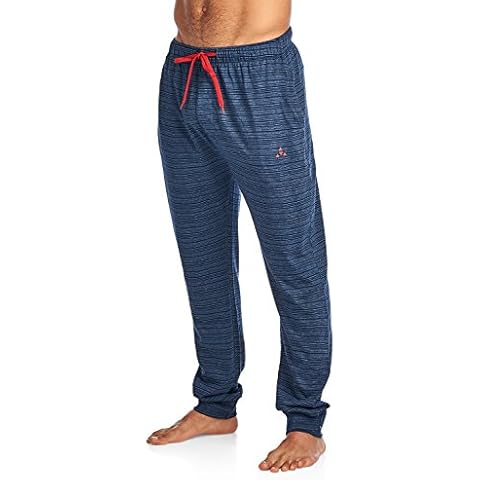 Balanced Tech Men's Jersey Knit Jogger Lounge Pants - Striation Navy - Small Cover
