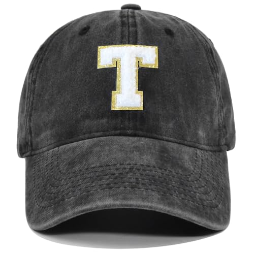 Initial Baseball Hat with Letter T for Women