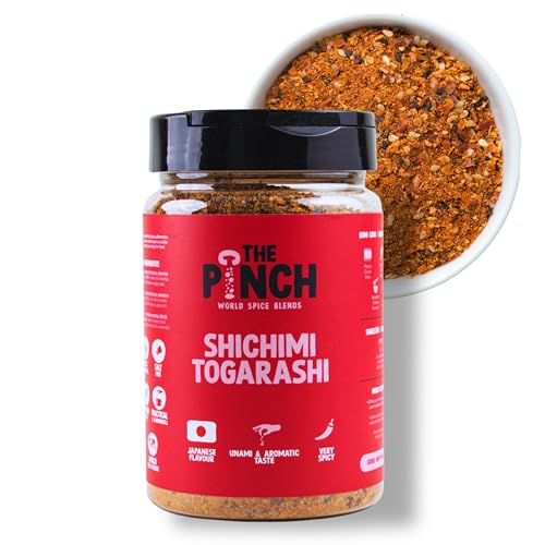 THE PINCH Shichimi Togarashi Sazonador Japonés, Picante, 100% Natural y Sin Sal. Fácil de Usar en Ramen, cerdo, salmón, pollo, tofu, setas y tempura. Con Pimienta de Sichuan. EasyPack 250g.