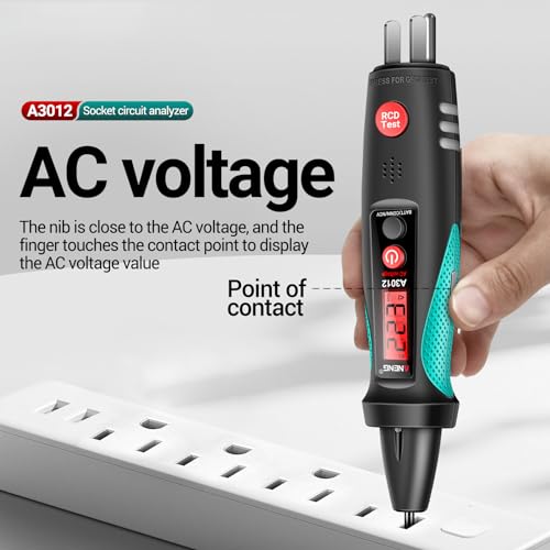 Image of Irfora Non Voltage Tester,A3012 Multifunctional Socket Circuit Analyzer AC /DC Voltage Tester Intelligent Power Polarity Detector Leakage Test s