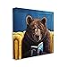 Stupell Industries Brown Bear Reading Dating Book Forest Animal, Designed by Lucia Heffernan Canvas Wall Art, 17 x 17, Blue